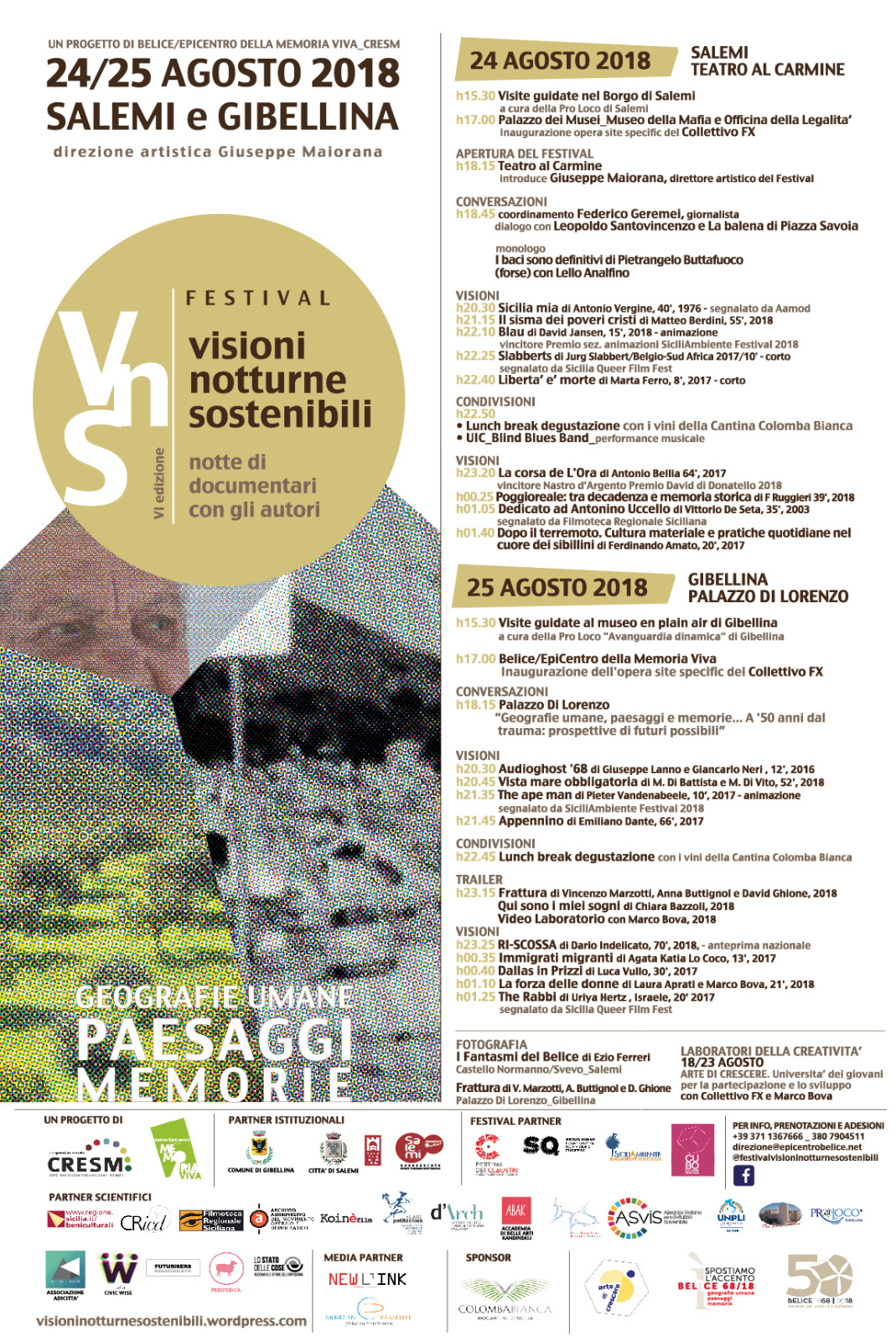 Festival Visioni Notturne Sostenibili, Salemi e Gibellina, 2018