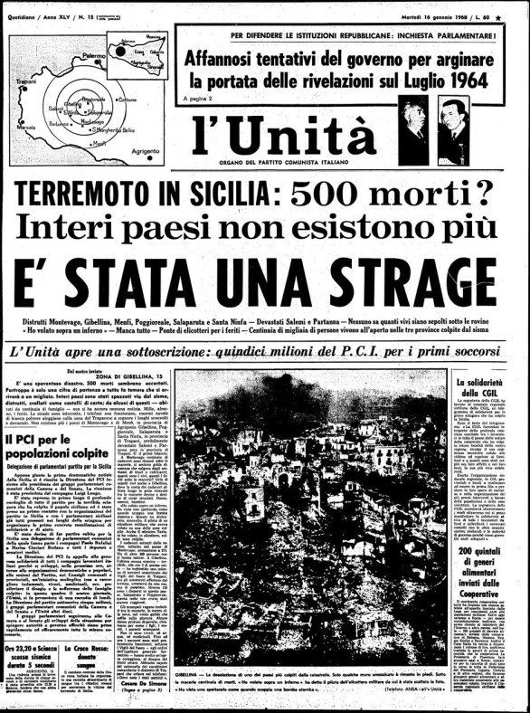 l'Unità, 16 gennaio 1968 — «È stata una strage»